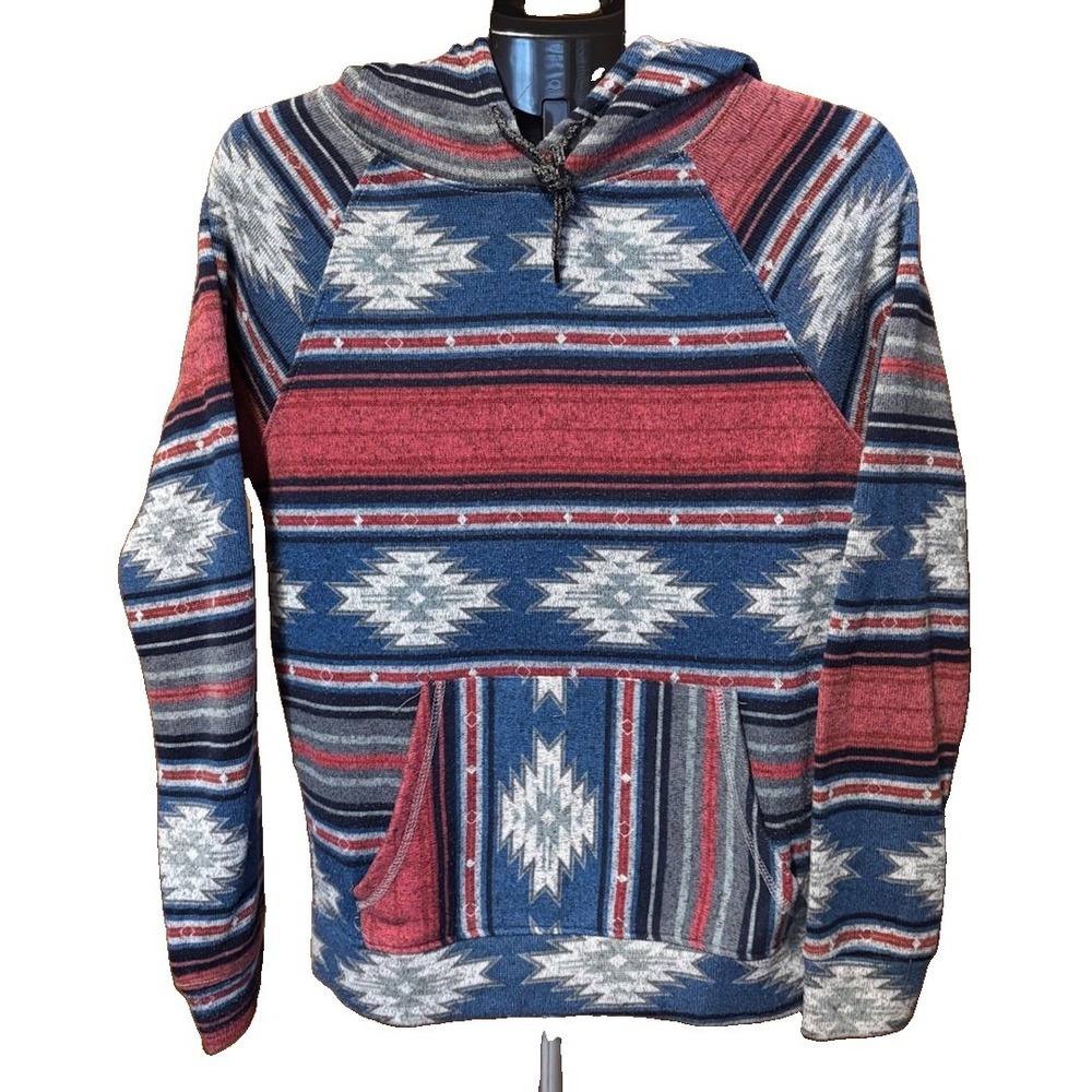 BKC Mens S Aztec Hoodie Southwestern Drawstring Kangaroo Pocket Stretch